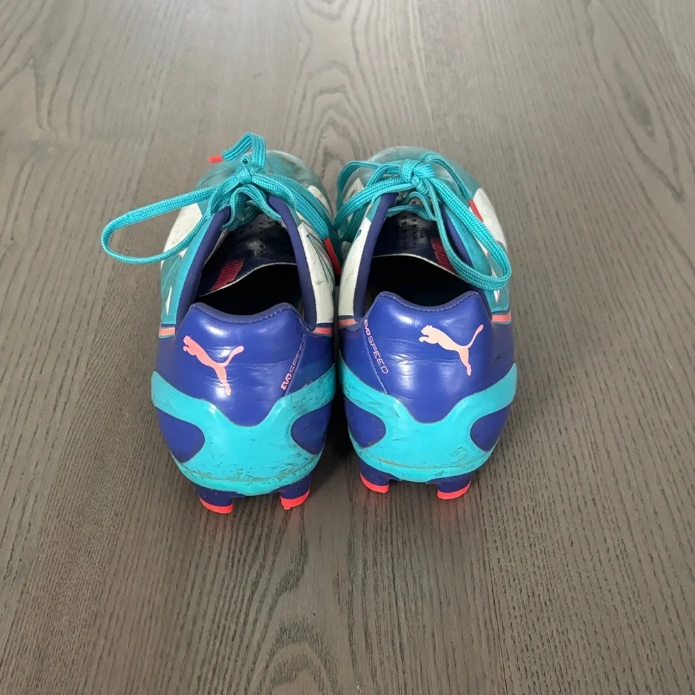 Puma Kids Teal White Athletic Sneakers - Picture 4 of 4